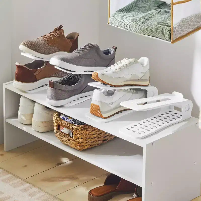 Organizzatore Portascarpe Verticale, in Plastica Bianca, 6 Paia
