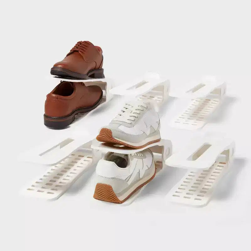 Organizzatore Portascarpe Verticale, in Plastica Bianca, 6 Paia