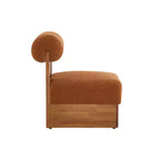 Poltrona lounge in bouclé beige/marrone con struttura in legno, 2 posti