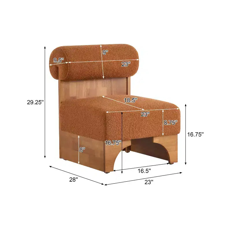 Poltrona lounge in bouclé beige/marrone con struttura in legno, 2 posti