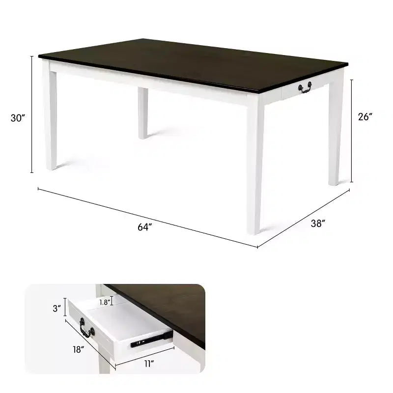 Tavolo da pranzo grigio in legno di Rubberwood, a 4 gambe, per 6 persone