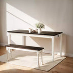 Tavolo da pranzo grigio in legno di Rubberwood, a 4 gambe, per 6 persone