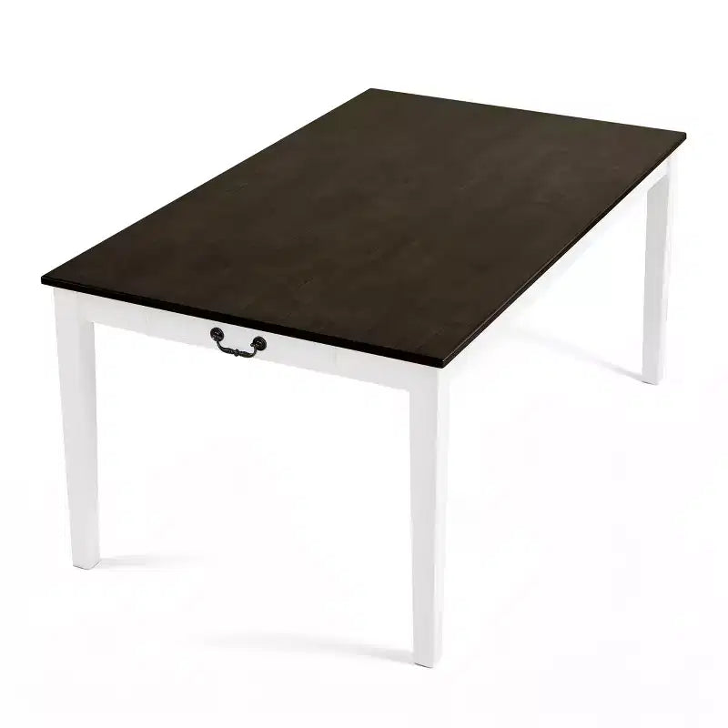 Tavolo da pranzo grigio in legno di Rubberwood, a 4 gambe, per 6 persone