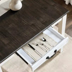Tavolo da pranzo grigio in legno di Rubberwood, a 4 gambe, per 6 persone