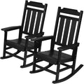 VEVOR 2 Pcs Porch Rocker, HIPS Outdoor Rocking Chair, High Back Patio Rocking Chair with Smooth Armrests, Supports up to 400 lbs