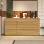 Cassettiera Orizzontale Bianca a 9 Cassetti – Cassettone in Legno per 1 Persona