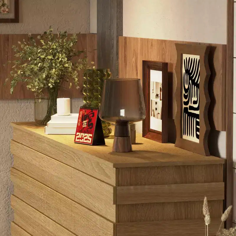 Cassettiera Orizzontale Bianca a 9 Cassetti – Cassettone in Legno per 1 Persona
