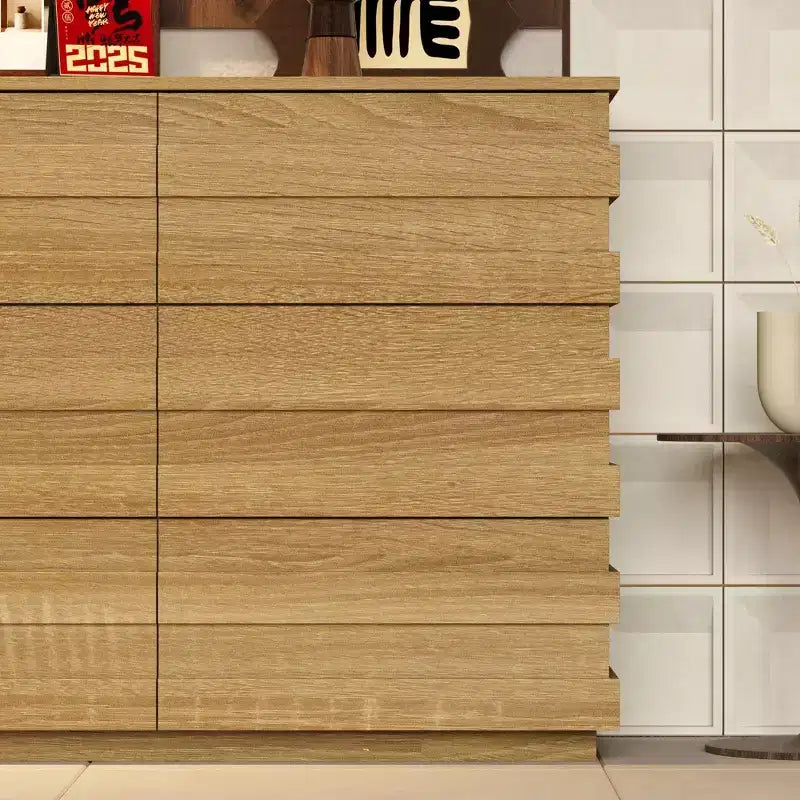 Cassettiera Orizzontale Bianca a 9 Cassetti – Cassettone in Legno per 1 Persona