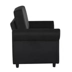Divano letto estraibile a 2 posti, nero/marrone/grigio