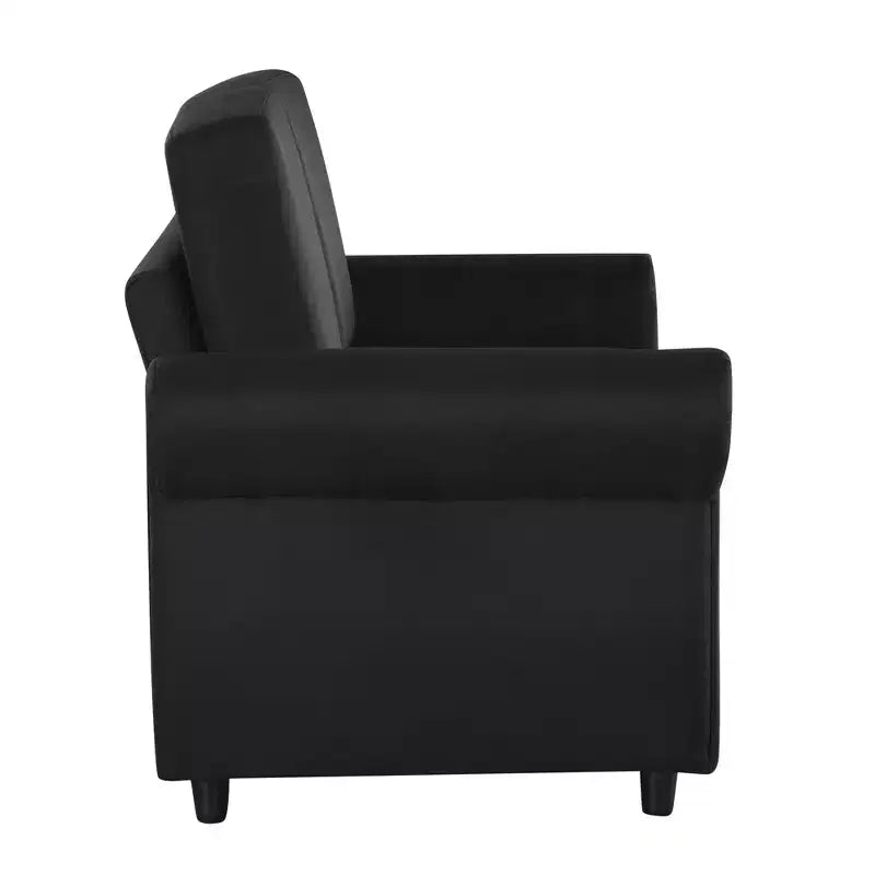 Divano letto estraibile a 2 posti, nero/marrone/grigio