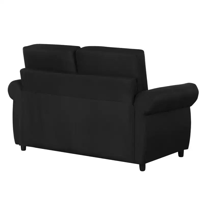 Divano letto estraibile a 2 posti, nero/marrone/grigio