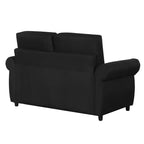 Divano letto estraibile a 2 posti, nero/marrone/grigio