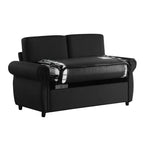 Divano letto estraibile a 2 posti, nero/marrone/grigio