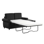 Divano letto estraibile a 2 posti, nero/marrone/grigio