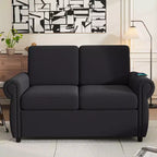 Divano letto estraibile a 2 posti, nero/marrone/grigio