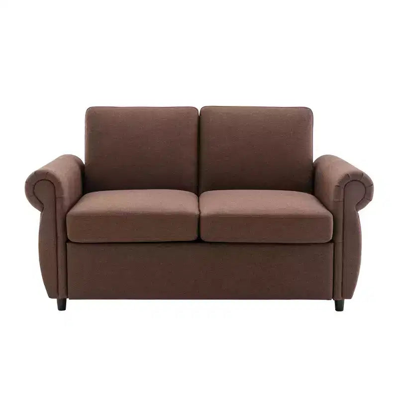 Divano letto estraibile a 2 posti, nero/marrone/grigio