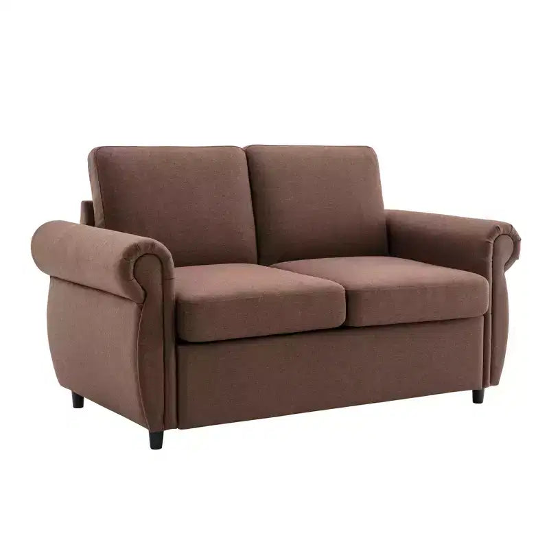 Divano letto estraibile a 2 posti, nero/marrone/grigio
