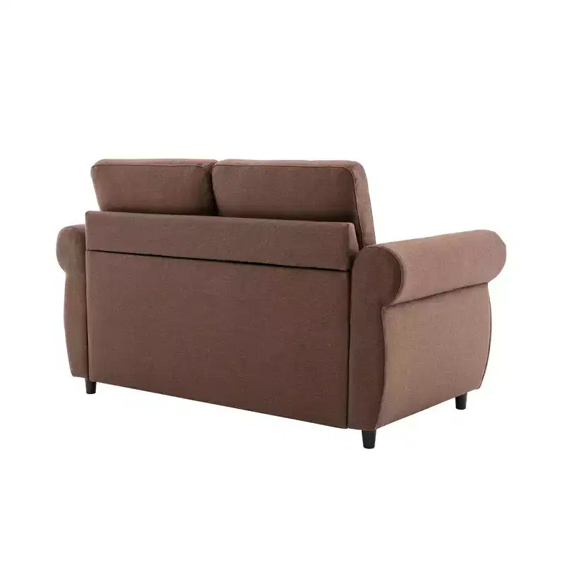 Divano letto estraibile a 2 posti, nero/marrone/grigio