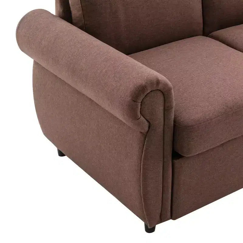 Divano letto estraibile a 2 posti, nero/marrone/grigio