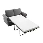 Divano letto estraibile a 2 posti, nero/marrone/grigio