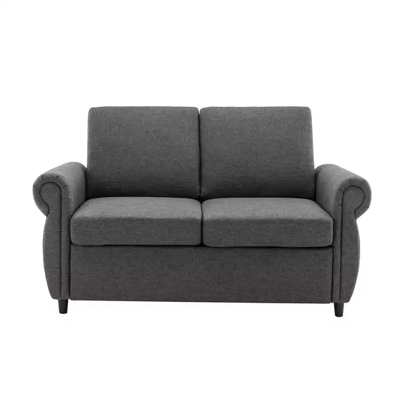 Divano letto estraibile a 2 posti, nero/marrone/grigio