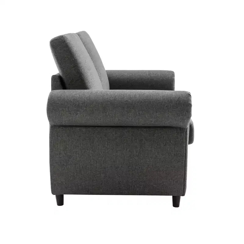 Divano letto estraibile a 2 posti, nero/marrone/grigio