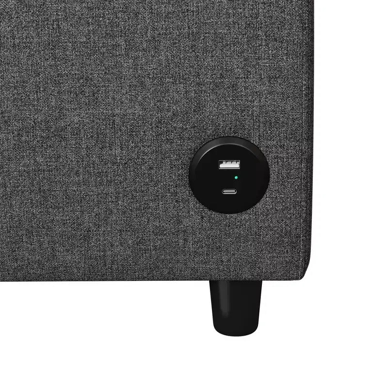 Divano letto estraibile a 2 posti, nero/marrone/grigio