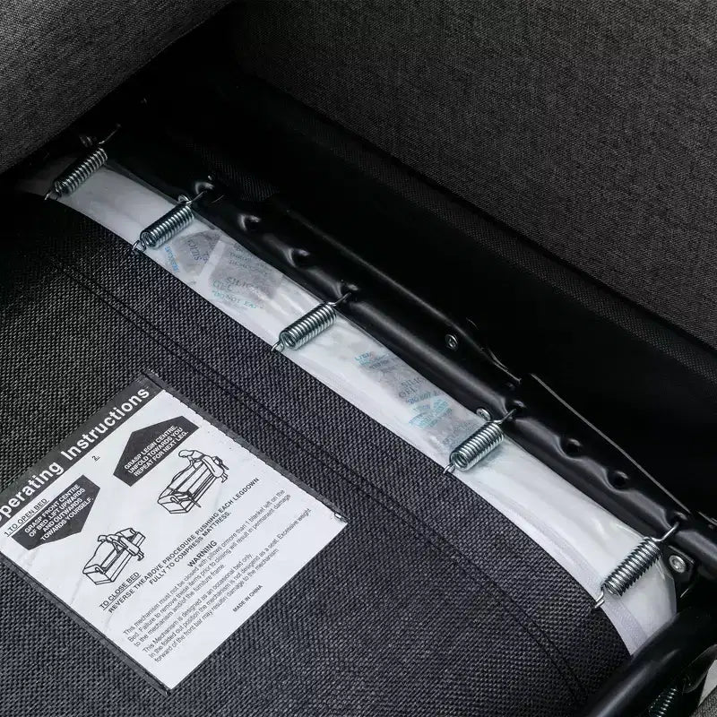 Divano letto estraibile a 2 posti, nero/marrone/grigio