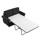 Divano letto estraibile a 2 posti, nero/marrone/grigio