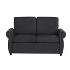 Divano letto estraibile a 2 posti, nero/marrone/grigio