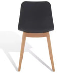 Sedia da pranzo in plastica stampata, nero/naturale o grigio/naturale, set da 2