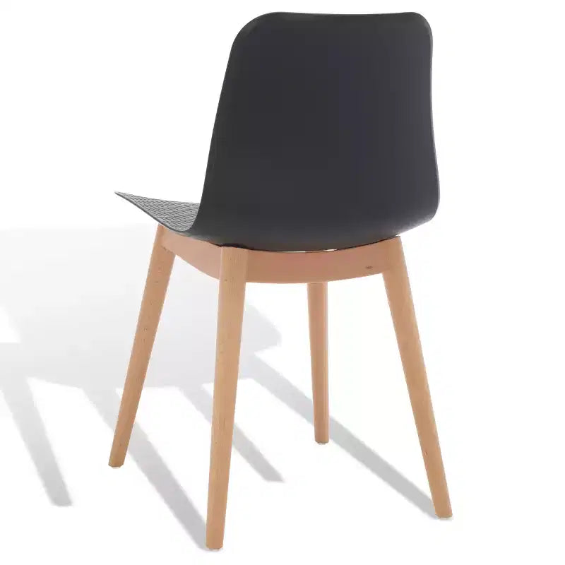 Sedia da pranzo in plastica stampata, nero/naturale o grigio/naturale, set da 2