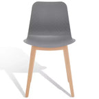 Sedia da pranzo in plastica stampata, nero/naturale o grigio/naturale, set da 2