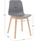 Sedia da pranzo in plastica stampata, nero/naturale o grigio/naturale, set da 2