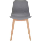 Sedia da pranzo in plastica stampata, nero/naturale o grigio/naturale, set da 2