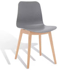 Sedia da pranzo in plastica stampata, nero/naturale o grigio/naturale, set da 2