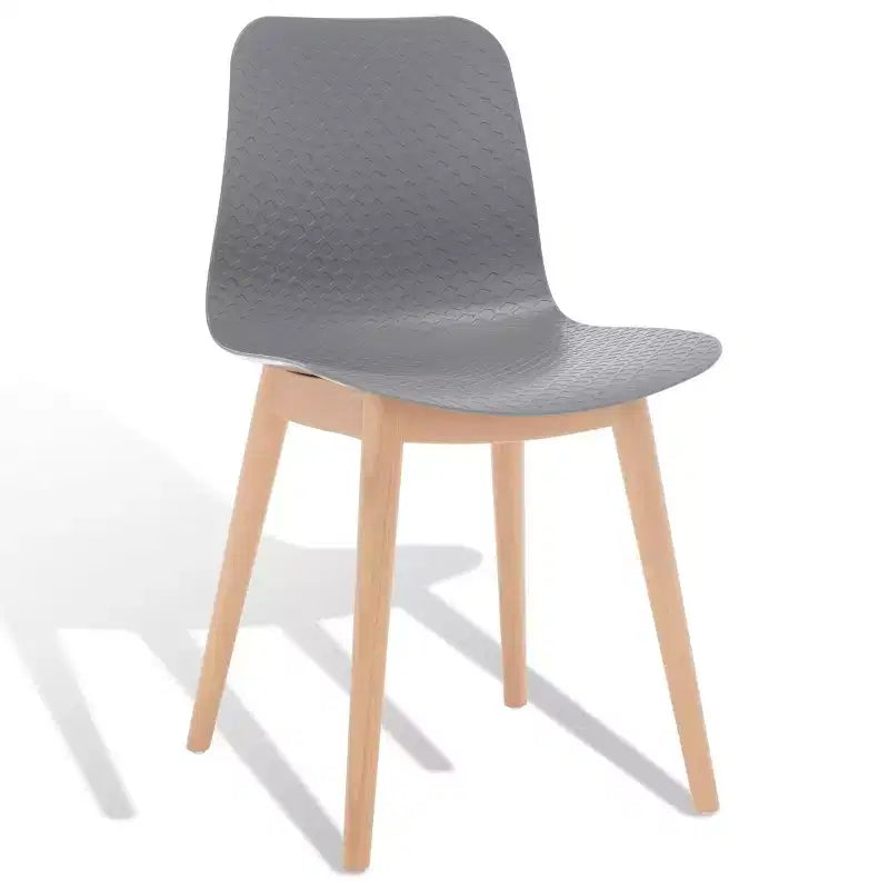 Sedia da pranzo in plastica stampata, nero/naturale o grigio/naturale, set da 2
