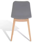 Sedia da pranzo in plastica stampata, nero/naturale o grigio/naturale, set da 2
