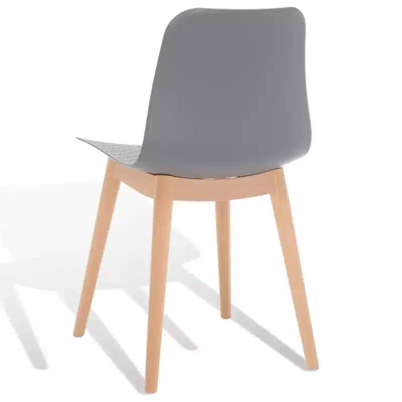 Sedia da pranzo in plastica stampata, nero/naturale o grigio/naturale, set da 2