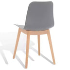 Sedia da pranzo in plastica stampata, nero/naturale o grigio/naturale, set da 2
