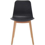 Sedia da pranzo in plastica stampata, nero/naturale o grigio/naturale, set da 2