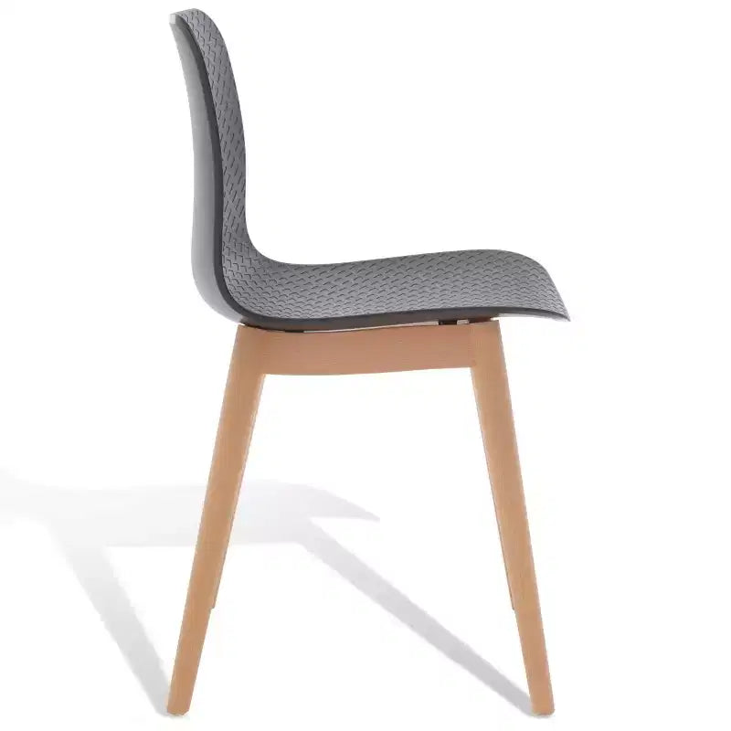Sedia da pranzo in plastica stampata, nero/naturale o grigio/naturale, set da 2