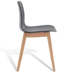 Sedia da pranzo in plastica stampata, nero/naturale o grigio/naturale, set da 2