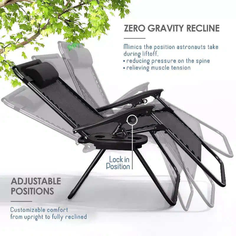 Sdraio reclinabile Zero Gravity, Beige/Nero/Blu/Marrone/Verde/Grigio, Set da 2