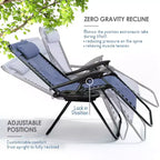 Sdraio reclinabile Zero Gravity, Beige/Nero/Blu/Marrone/Verde/Grigio, Set da 2
