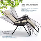 Sdraio reclinabile Zero Gravity, Beige/Nero/Blu/Marrone/Verde/Grigio, Set da 2