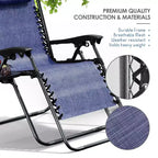 Sdraio reclinabile Zero Gravity, Beige/Nero/Blu/Marrone/Verde/Grigio, Set da 2