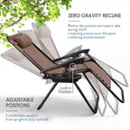 Sdraio reclinabile Zero Gravity, Beige/Nero/Blu/Marrone/Verde/Grigio, Set da 2