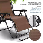 Sdraio reclinabile Zero Gravity, Beige/Nero/Blu/Marrone/Verde/Grigio, Set da 2