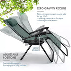 Sdraio reclinabile Zero Gravity, Beige/Nero/Blu/Marrone/Verde/Grigio, Set da 2